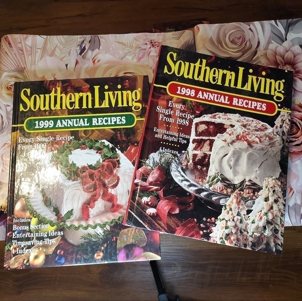 2 Southern living cookbooks 1999 Annual recipes and 1998 annual recipes